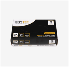 Gloves Hytec NITRILE BLACK SML P/F 10pkt/ctn