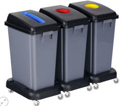 Rubbish Bins 60L x 3 Recycling Bins