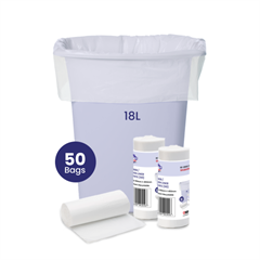 Kitchen Tidy Liners 18L SMALL White SRUBH018 50/Roll