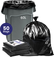 Rub Bags 60L BLACK SRUBH060FB Flat 630x950mm x 250