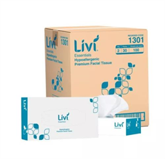 Tissues (Cott) LIVI Facial 2ply 1301 x 30