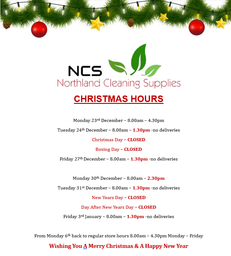 Xmas Hours 